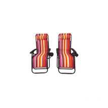 Lot de 2 Chaise de camping pliable zéro gravité, pour le jardin et de plage, rouge rayé