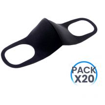 Pack 20 Mascarillas Reutilizables Infantil Negro O91