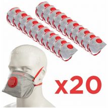 Pack 20 Masques FFP3 Mieux que FFP2 Pliable en 149 avec Valve d'Expiration - Protection contre les poussières, fibres et brouillards aqueux