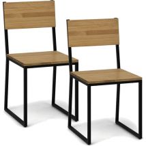 Pack 2Ud. Sillas Desmontables Oxford eco Negra en madera maciza de pino acabado vintage estilo industrial Box Furniture