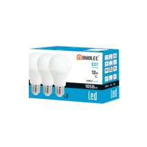 Pack 3 ampoules Led standard Duolec E27 lumière froide 12W - talla
