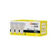Duolec - Pack 3 bombillas Led dicroica GU10 luz cálida 7W -