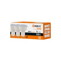 Pack 3 bombillas Led dicroica Duolec GU10 luz cálida 7W -