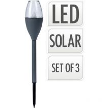 Set 3 Lampes Solaires Couleur Gris