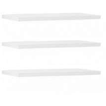 Pack 3 estanterías de madera maciza flotante acabado blanco 100cm