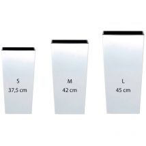 Prosperplast - Pack 3 hohe Präzise profast (11.4/16,3/19 Liter) Urbi Square de Plastik in weißer Farbe mit Ablagerung