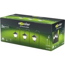 Pack 3 lanternes solaires – GL1074EZ – Lanterne solaire – Matières, Couleur de la lumière, Largeur, Hauteur – EZSolar
