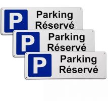 Ultra Secure - Pack 3 larges panneaux extérieurs 'Parking Réservé' - pvc résistant (42 x 14 cm)