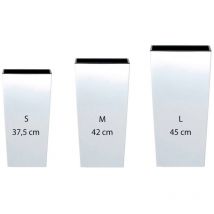 Pack 3 macetas altas Prosperplast (11,4/16,3/19 litros) Urbi Square de plastico en color blanco con deposito