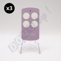 Fadini - Lot de 3 Télécommandes vix 53 Lilas - Fréquence 868.19 MHz - 4 Canaux - Rolling Code - Référence : 5313CL - Compatible Portails et Portes