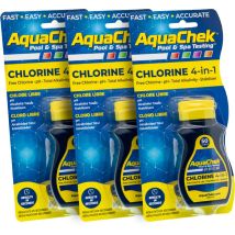 Pack 3 Unités Bandelettes Analyse Chlore, Ph, Alcalinité Totale Et Acide Cyanurique Aquachek