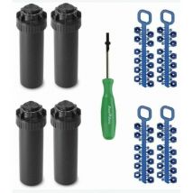 Lot de 4 Arroseur Rain Bird 5004-PC. Turbine portée de 7,6 à 15,2 mètres. Filetage femelle 3/4'' Arrosage professionnel de jardi