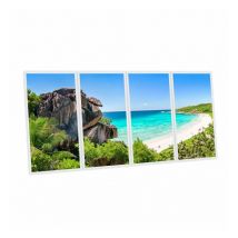 Pack 4 dalles led imprimées - Falaises Seychelles - 1200x600 mm - Fabriqué en France (alimentation non fournie)