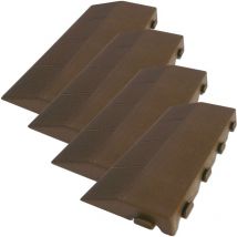 Wellhome - Pack 4 Enchères de 39x20.5x4,8 cm Finition mâle, sol de plancher Marron