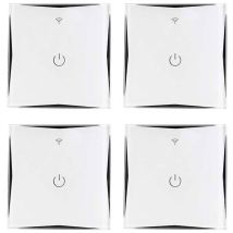 7hsevenon - Pack 4 Interruptores WiFi de Pared vía Smartphone/APP Home