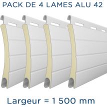 ALULUX Pack 4 Lames - 1500mm - Aluminium 42 - Blanc