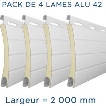 Alulux - Pack 4 Lames - 2000mm - Aluminium 42 - Blanc