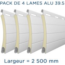 GIMENEZ GANGA Pack 4 Lames - 2500mm - Aluminium 39.5 - Blanc