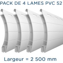 Pack 4 Lames - 2500mm - Pvc52 - Blanc - Aj - Lakal