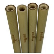 Brushboo - Pack 4 pajitas de bambú y limpiador