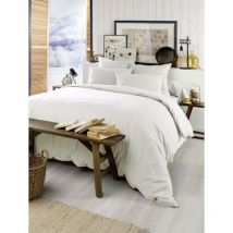 Cdaffaires - Pack 4 pcs housse de couette 240 x 220 cm en flanelle de coton Candice Blanc