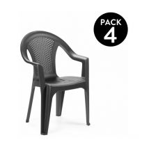 Pack 4 sillas de exterior Coral Antracita 56cm (ancho) x 81cm (alto)