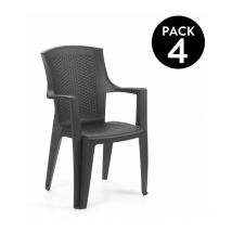 Pack 4 sillas de exterior Pacific Antracita 60cm (ancho) x 91cm (alto)