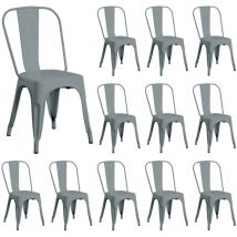 Thinia Home - Pack 12 Sillas Industriales Strong 45x54x85cm
