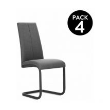 Duehome - Pack 4 sillas de comedor Smile tejido Gris Antracita Smile 45,3cm (ancho) x 100cm (alto)