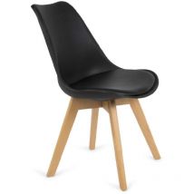 Impt-home-design - Pack 4 Sillas Super Dereck En Polipiel Color Negro 42 Cm(ancho) 81 Cm(altura) 46 Cm(fondo)