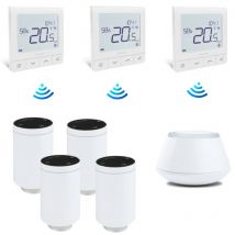 Pack 4 têtes connectées + centrale + 3 thermostats sans fil Salus