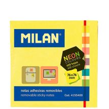 Pack 400 notes adhesives 76x76mm fluor Milan colors