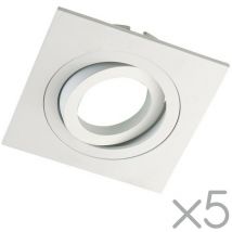 Pack 5 Focos empotrables cuadrado CLASSIC blanco