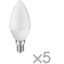 Pack 5 x Bombilla LED A2BC Vela E14 6W (luz cálida)