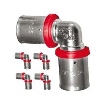Suinga - Pack 5 Codo para Tubo multicapa 25 mm, uso con maquina prensadora