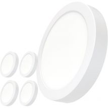 Led atomant Confezione da 5 Plafoniera led da Soffitto Rotonda 220mm 20W, Colore Bianco Freddo (6500K), 1800 Lumens, Driver incluso