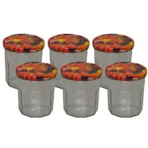 Bouchonnerie Jocondi - Pack 6 Confituriers 324ml Couvercle Décor Fruits
