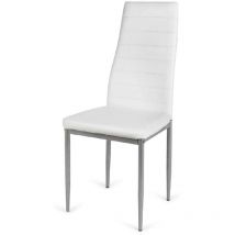 Impt-home-design - Pack 6 sillas Oviedo tapizadas en símil piel blanco, 43cm(ancho ) 98cm(altura) 51cm(fondo)