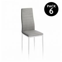 Homesouth - Pack 6 sillas de comedor Yuri Gris oscuro–Blanco 39cm (ancho) x 97cm (alto)