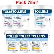Tollens - Pack 75m² Peinture Idrotop Professionnelle blanc Conditionnement: 15 Litres - Finition: Satin