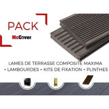 Mccover - pack 1 m² lame de terrasse composite Maxima accessoires (3 coloris) 3600 mm - Coloris - Brun rouge, Epaisseur - 22mm, Largeur - 14 cm,