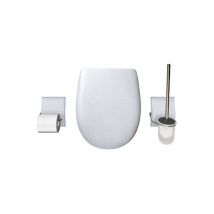 Pack accessoires WC Set OLFA "Argent métallisé" en descente manuelle