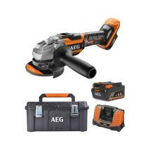 Pack AEG 18V - Meuleuse Brushless 125 mm - Batterie 4.0 Ah - Chargeur - Caisse de rangement