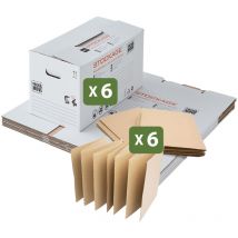 Lot 120 croisillons de calage déménagement avec carton - 55 x 30 x 30 cm - Pour assiettes et cadres - Carton renforcé - Pack And Move