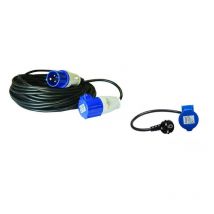 Antarion - Pack Rallonge électrique 25m P17 + Adaptateur femelle 0,50cm Camping-Car