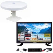 Pack Tv Led 21.5" Full Hd – Antenne Tnt Omnidirectionnelle – 2 Ports Hdmi – Compatible 12/24/220v – Résolution 1920 X 1080 Pixels – Antarion