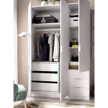 Pack Armario de 3 puertas y 3 cajones + Cajonera interior, Blanco – essen 1
