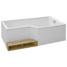 Pack baignoire bain douche antidérapante 150 x 80 Jacob Delafon Neo version droite blanc mat + tablier