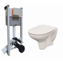 Regiplast - Pack Bâti-support + Cuvette sans bride myra + Plaque Blanche