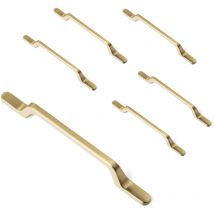 Pack Cabinet and Drawer Pulls - 5.04 inch (Hole Distance: 128 mm) - Modern Gold Handles for Dressing Tables, Cabinets, Bathrooms and Wardrobes